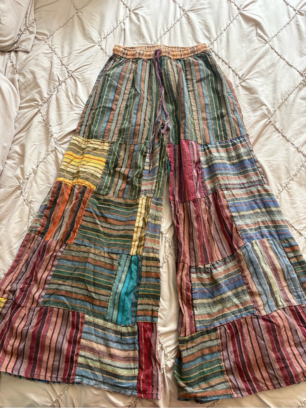 Women's Multicolor Patchwork A-Line Skirt Pants